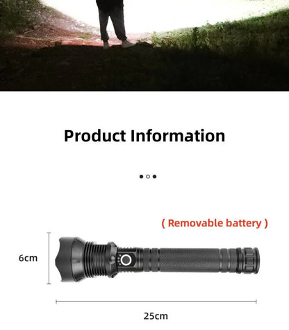 35000000LM Super Bright Powerful LED Flashlight Torch P90 Rechargeable Zoomable